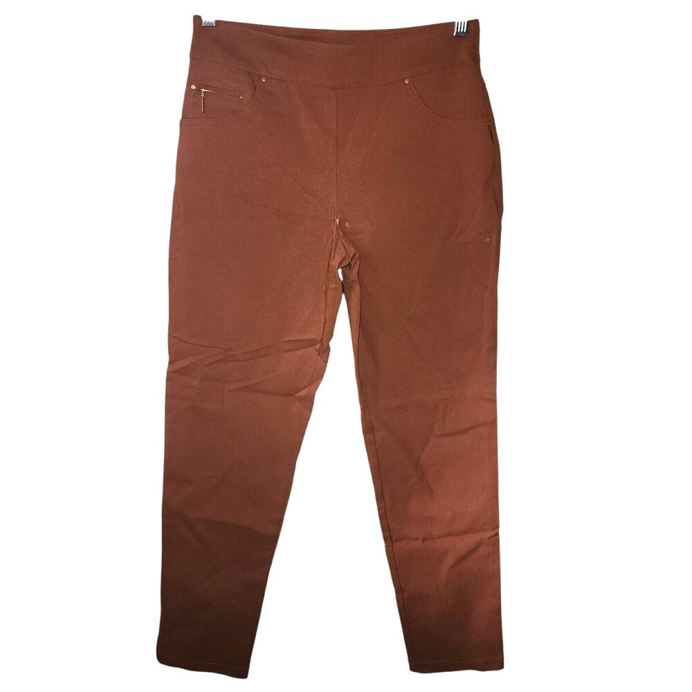 Est. 1946 Women's Mid Rise Pull On Brown Tapered Leg Pants Size 4